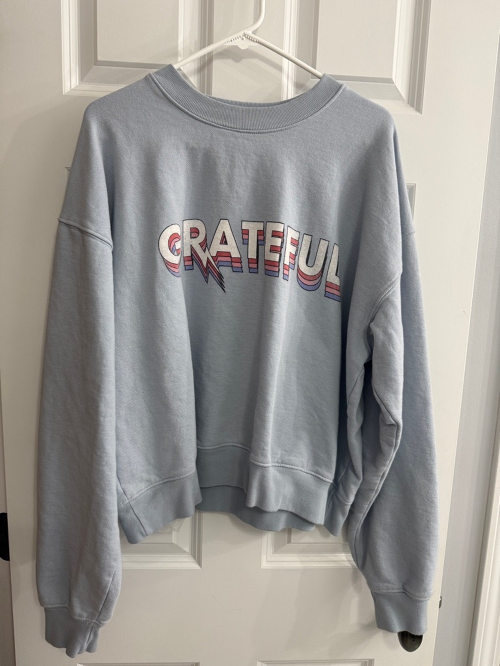 Spiritual Gangster Light Blue "Grateful" Graphic Sweatshirt